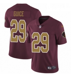 Mens Nike Washington Redskins 29 Derrius Guice Burgundy RedGold Number Alternate 80TH Anniversary Vapor Untouchable Limited Player NFL Jersey