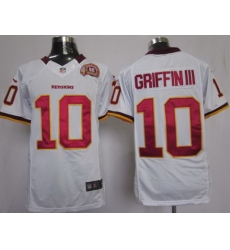 Nike Washington Redskins 10# Robert Griffin III White LIMITED Jersey W 80th P-atch