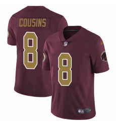 Youth Nike Washington Redskins 8 Kirk Cousins Elite Burgundy RedGold Number Alternate 80TH Anniversary NFL Jersey