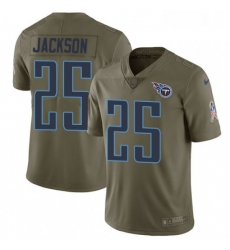 Mens Nike Tennessee Titans 25 Adoree Jackson Limited Olive 2017 Salute to Service NFL Jersey