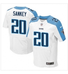 NEW Tennessee Titans #20 Bishop Sankey White Mens Stitched NFL Elite Jersey