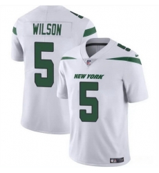 Men New York Jets 5 Garrett Wilson White Vapor Untouchable Limited Stitched Jersey