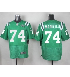 Nike Jets #74 Nick Mangold Green Mens Stitched NFL Elite Rush Jersey