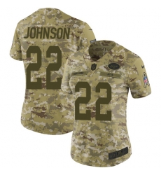 Nike Jets #22 Trumaine Johnson Camo Women Stitched NFL Limited 2018 Salute to Service Jersey