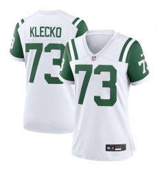 Women New York Jets 73 Joe Klecko White Classic Alternate Stitched Jersey