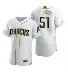 Arizona Diamondbacks 51 Randy Johnson White Nike Mens Authentic Golden Edition MLB Jersey