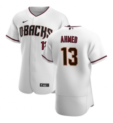 Men Arizona Diamondbacks 13 Nick Ahmed Men Nike White Crimson Flex Base Home Team MLB Jersey