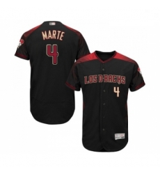 Mens Arizona Diamondbacks 4 Ketel Marte Black Alternate Authentic Collection Flex Base Baseball Jersey