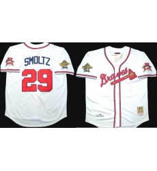 Men 95 World Series #29 SMOLTZ M&N Stitched White Jersey