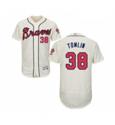 Mens Atlanta Braves 38 Josh Tomlin Cream Alternate Flex Base Authentic Collection Baseball Jersey