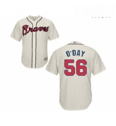 Mens Atlanta Braves 56 Darren O Day Replica Cream Alternate 2 Cool Base Baseball Jersey 