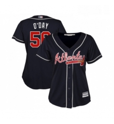 Womens Atlanta Braves 56 Darren O Day Replica Blue Alternate Road Cool Base Baseball Jersey 