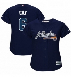 Womens Majestic Atlanta Braves 6 Bobby Cox Authentic Blue Alternate Road Cool Base MLB Jersey