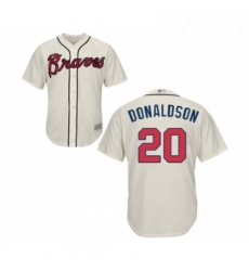 Youth Atlanta Braves 20 Josh Donaldson Replica Cream Alternate 2 Cool Base Baseball Jersey 