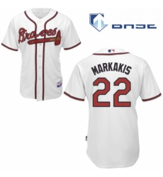 Youth Majestic Atlanta Braves 22 Nick Markakis Authentic White Home Cool Base MLB Jersey