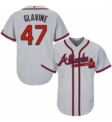 Youth Majestic Atlanta Braves 47 Tom Glavine Replica Grey Road Cool Base MLB Jersey