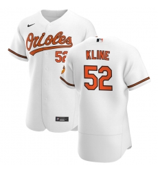 Men Baltimore Orioles 52 Branden Kline Men Nike White Home 2020 Flex Base Player MLB Jersey