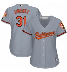 Womens Majestic Baltimore Orioles 31 Ubaldo Jimenez Replica Grey Road Cool Base MLB Jersey