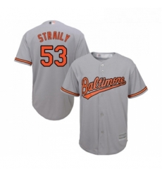 Youth Baltimore Orioles 53 Dan Straily Replica Grey Road Cool Base Baseball Jersey 