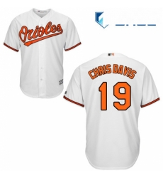 Youth Majestic Baltimore Orioles 19 Chris Davis Authentic White Home Cool Base MLB Jersey