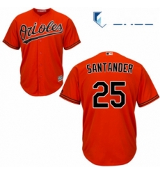 Youth Majestic Baltimore Orioles 25 Anthony Santander Replica Orange Alternate Cool Base MLB Jersey 