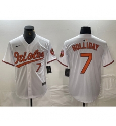 MLB Orioles 7 Jackson Holliday White Nike Cool Base Men Jersey