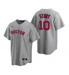 Men Boston Red Sox 10 Trevor Story Grey Cool Base Stitched Baseball jersey