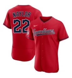 Men Cleveland Guardians 22 Josh Naylor White Flex Base Stitched Jersey