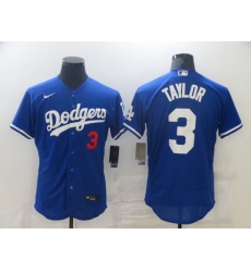 Men Dodgers 3 Chris Taylor Royal Nike Flexbase Jersey