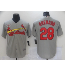 Men Nike St.Louis Cardinals Nolan Arenado 28 Gray Nike Cool Base Jersey