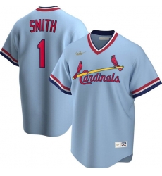 Men St  Louis Cardinals 1 Ozzie Smith Light Blue Stitched Baseball Jersey