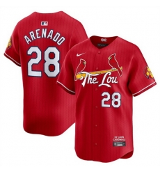 Men St  Louis Cardinals 28 Nolan Arenado Red 2024 City Connect Limited Stitched Baseball Jersey