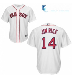 Mens Majestic Boston Red Sox 14 Jim Rice Replica White Home Cool Base MLB Jersey