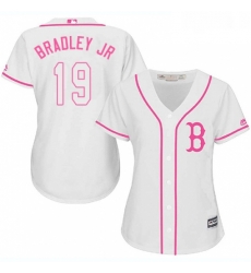 Womens Majestic Boston Red Sox 19 Jackie Bradley Jr Authentic White Fashion MLB Jersey 