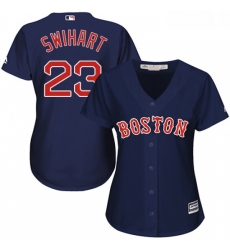 Womens Majestic Boston Red Sox 23 Blake Swihart Replica Navy Blue Alternate Road MLB Jersey