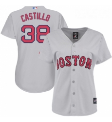 Womens Majestic Boston Red Sox 38 Rusney Castillo Replica Grey Road MLB Jersey