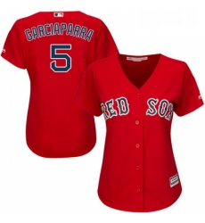 Womens Majestic Boston Red Sox 5 Nomar Garciaparra Replica Red Alternate Home MLB Jersey