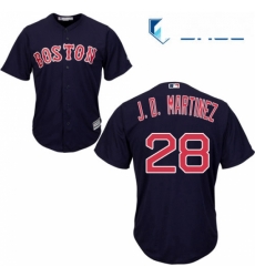 Youth Majestic Boston Red Sox 28 J D Martinez Replica Navy Blue Alternate Road Cool Base MLB Jersey 