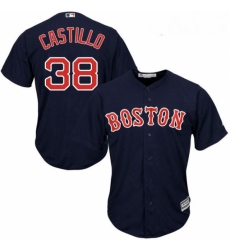 Youth Majestic Boston Red Sox 38 Rusney Castillo Replica Navy Blue Alternate Road Cool Base MLB Jersey