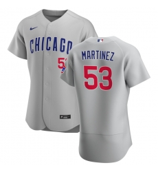 Men Chicago Cubs 53 Jose Martinez Men Nike Gray Road 2020 Flex Base Team Jersey