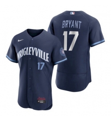 Mens Cubs Wrigleyville Kris Bryant Navy City Connect Authentic Jersey