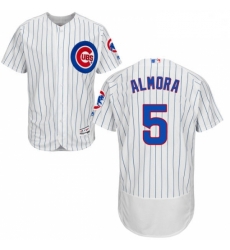 Mens Majestic Chicago Cubs 5 Albert Almora Jr White Home Flexbase Authentic Collection MLB Jersey