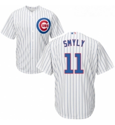 Youth Majestic Chicago Cubs 11 Drew Smyly Authentic White Home Cool Base MLB Jersey 