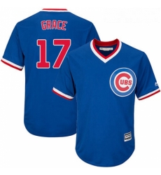 Youth Majestic Chicago Cubs 17 Mark Grace Authentic Royal Blue Cooperstown Cool Base MLB Jersey