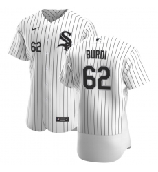 Men Chicago White Sox 62 Zack Burdi Men Nike White Home 2020 Flex Base Player MLB Jersey