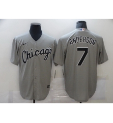 Men Chicago White Sox 7 Tim Anderson Grey Stitched MLB Cool Base Nike Jersey