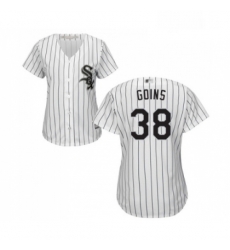 Womens Chicago White Sox 38 Ryan Goins Replica White Home Cool Base Baseball Jersey 