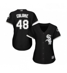 Womens Chicago White Sox 48 Alex Colome Replica Black Alternate Home Cool Base Baseball Jersey 