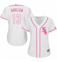 Womens Majestic Chicago White Sox 13 Ozzie Guillen Replica White Fashion Cool Base MLB Jersey