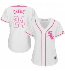 Womens Majestic Chicago White Sox 24 Joe Crede Replica White Fashion Cool Base MLB Jersey